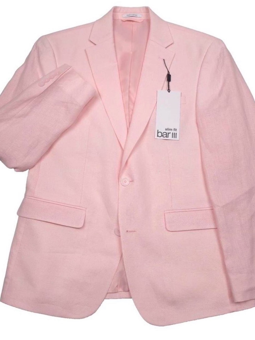 Men’s Bar Iii Pink Linen Blazer Jacket